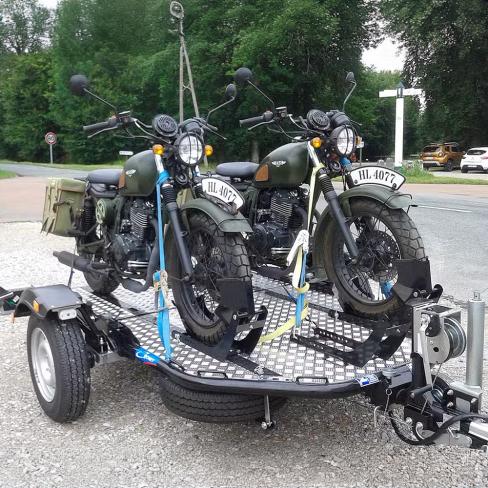 Remorque porte-moto abaissable et pliable 2 motos Cochet noir – Image 2