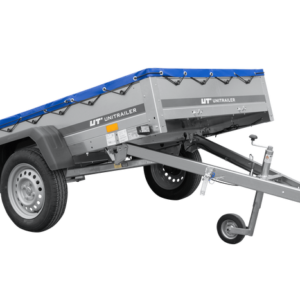 Remorque voiture 200x125 UNITRAILER GARDEN 201 KIPP avec châssis H-0 et bâche bleue